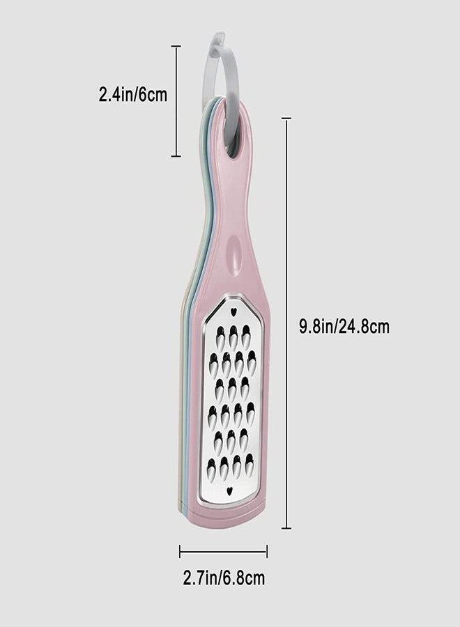 WE-CEF Kitchen Grater 4 Different Planers Flat Handheld Graters for Kitchen Stainless Steel with Hanging Hole, Easy to Grate for Vegetable Fruit Nutmeg Nuts Zester Ginger Garlic Shredder - Image 5